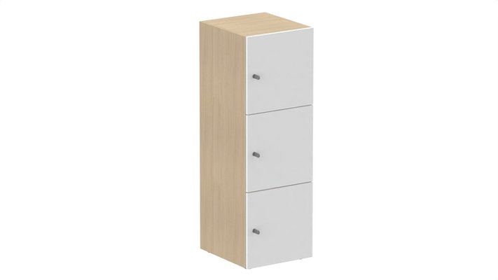 CASIERS - 3 cases - Meuble à cases H.137xL.45xP.50cm - 3 cases H43cm. portes pleine. serrure à clé