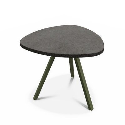 TABLES BASSES - Trium - TRIUM Table basse forme triangulaire L.50xP.50xH.40cm, plateau béton, piètement chromé