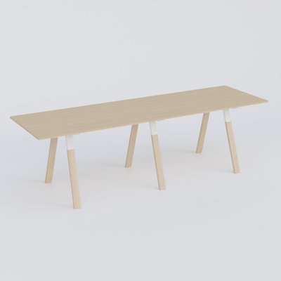 [Pas de famille] - [Pas de sous famille] - Table Keops Bois 400x120 cm de profondeur et hauteur 109 cm . Plateau épaisseur 25mm.