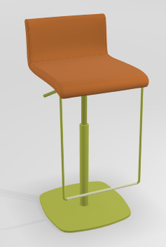 CHAISES ET TABOURETS - Réglables en hauteur - COCKTAIL Tabouret -Finitions : MOSAIC ORANGE (M320) / PIETEMENT EPOXY : structure coloris LIGHT OLIVE MAT (EP69)