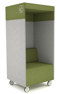 ALCOVE ACOUSTIQUE - Phones Boxes - Phonebox acoustique permet de passer les appels sans gêner les autres, coloris vert et gris 