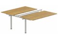 K3 - Bench suivant 2 Plateaux coulissants 140x80 (encombrement P165xL140cm) -Finitions : PLATEAUX: NOYER (NO) / PIETEMENTS: ALUMINIUM (AL)