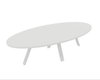 X3 Table de réunion ovale L210xP120cm. Plateau Blanc et piètement Blanc.