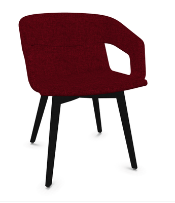 FAUTEUILS/POUFS - 4 pieds bois - MELODY fauteuil 4 pieds bois frêne teinté noir