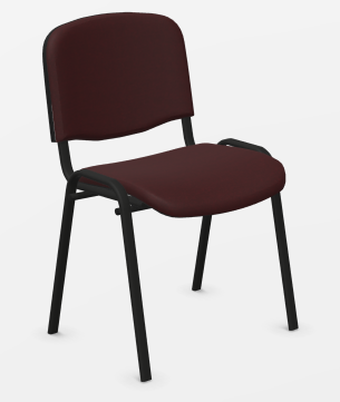 VISITEURS ET FONCTIONNELS - 4 Pieds - JOKER + chaise 4 pieds, tissu BONDAI coloris bordeaux, structure noire