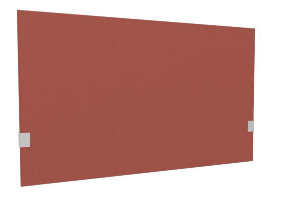 PANNEAUX ECRANS POUR BUREAU DROIT SOLO - Pour bureaux largeur 120 cm - SECRET Panneau-écran acoustique H74cm pour poste solo L.120cm. 2 faces tissu SYNERGY coloris rouge intense. pinces de fixation réglables en hauteur coloris aluminium
