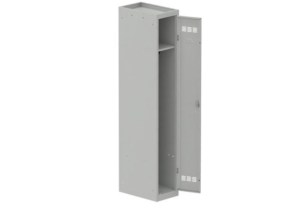 [Pas de famille] - [Pas de sous famille] - Vestiaire industrie propre 1 porte (serrure 2 clés) H180xL30xP50cm coffre gris clair/ porte(s) gris clair