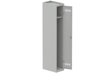 [Pas de famille] - [Pas de sous famille] - Vestiaire industrie propre 1 porte (serrure 2 clés) H180xL30xP50cm coffre gris clair/ porte(s) gris clair