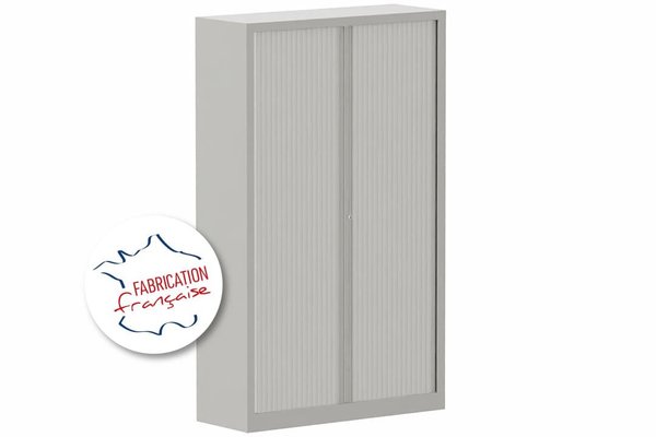 ARMOIRES A RIDEAUX - Largeur 120 cm - Armoire à rideaux grande profondeur H198xL120xP60cm 4 tablettes coffre aluminium/rideaux aluminium