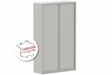 ARMOIRES A RIDEAUX - Largeur 120 cm - Armoire à rideaux grande profondeur H198xL120xP60cm 4 tablettes coffre aluminium/rideaux aluminium