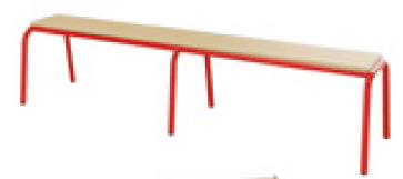 SCOLAIRE - Decouvrir - Banc MOLY avec dossier hêtre massif vernis incolore pièt. époxy - L120 cm - T3
