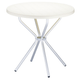 MAJORQUE-Table plateau diamètre 80 cm en polypropylène recyclable , pieds 25 mm en aluminium anodisé -Finition plateau beige