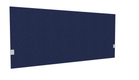 SECRET Panneau-écran acoustique H74cm pour poste solo L.160cm. 2 faces tissu STEP coloris bleu foncé chiné. pinces de fixation réglables en hauteur coloris aluminium
