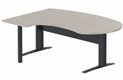 K1 VDF métal compact 90° manager 190x141x104x60cm sur pied de soutien, plateau acacia, structure anthracite