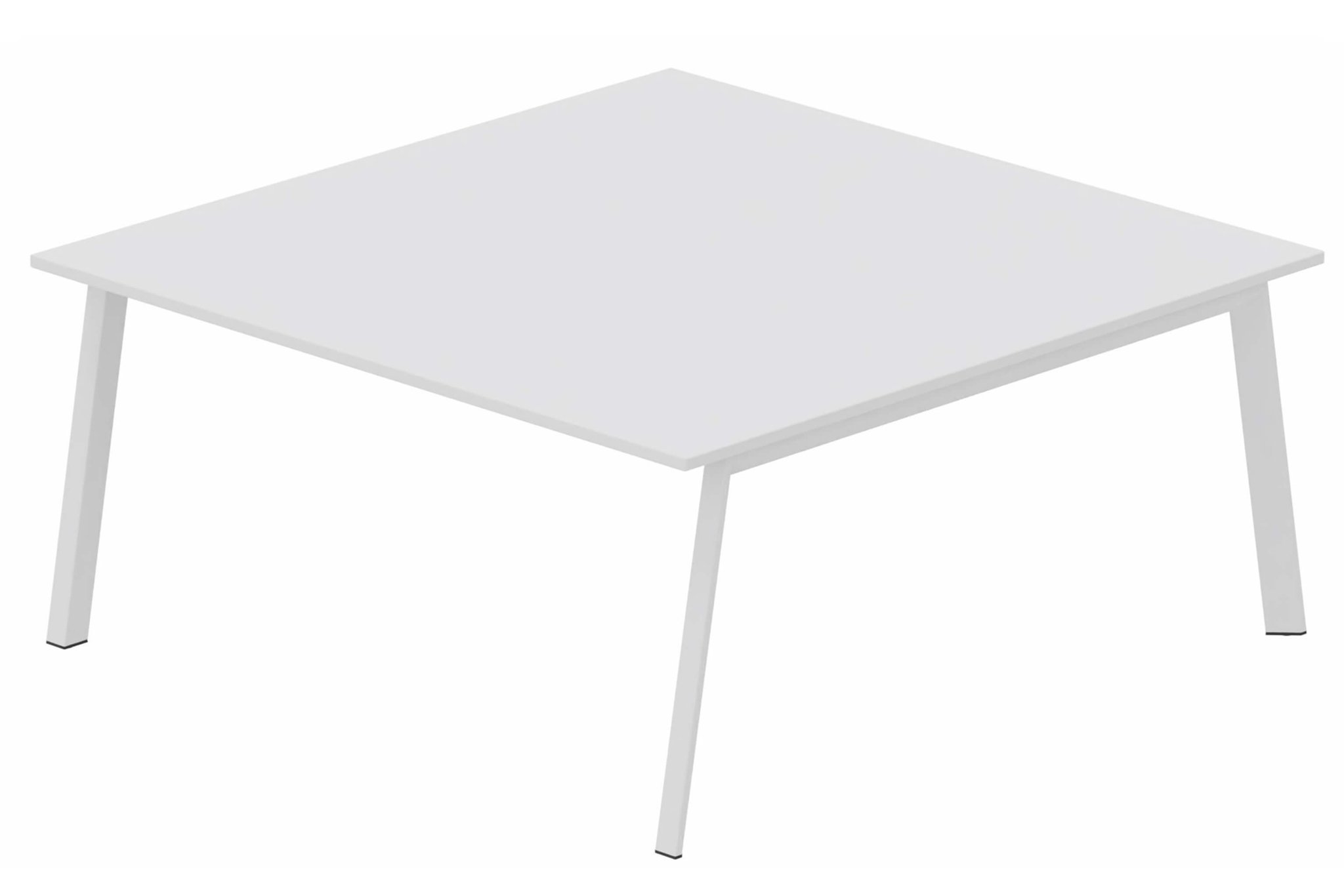 K8 plan carré 165x165cm, plateau blanc, structure blanc