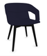 MELODY fauteuil 4 pieds bois. face intérieure tissu SYNERGY coloris bleu marine face extérieure tissu SYNERGY coloris bleu marine piétement noir