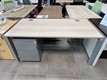 Bureau droit 160 x 80 cm avec voile de fond et caisson 3 tiroirs 