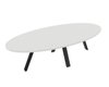 X3 Table de réunion ovale L210xP120cm. Plateau Blanc et piètement noir