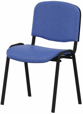 VISITEURS ET FONCTIONNELS - 4 Pieds - Joker Eco - Chaise piétement 4 pieds laqué noir (Noir).Assise et dossier tissu Lucia Bleu clair YBQ (YBQ)