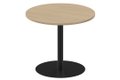Table ronde diamètre 90cm sur pied colonne noir / chêne
