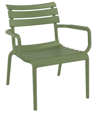 POLYPROPYLENE - CHAISES  - Fauteuil de jardin SQUARE avec accotoirs - 1 place - Coloris vert olive