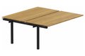 k3 - Bench suivant 2 Plateaux fixes 180x80 (encombrement P165xL180cm) -Finitions : PLATEAUX: NOYER (NO) / PIETEMENTS: NOIR GRAINE MAT (NG ) / 
