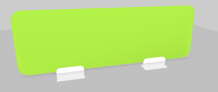 PANNEAUX ECRANS POUR BENCH - Plexiglas - Panneau-écran PLEXIGLAS BENCH H.35cm, L.120xH.35cm, plexiglas vert, structure blanc