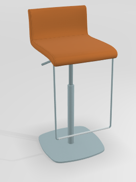 CHAISES ET TABOURETS - Réglables en hauteur - COCKTAIL Tabouret -Finitions : MOSAIC ORANGE (M320) / PIETEMENT EPOXY : structure coloris LIGHT BLUE MAT (EP59)