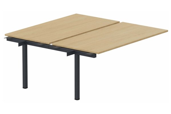 Postes Bench (poste doubles) - SERIE K3 - k3 - Bench suivant 2 Plateaux fixes 180x80 (encombrement P165xL180cm) -Finitions : PLATEAUX: CHENE (CE) / PIETEMENTS: ANTHRACITE (AN ) / 