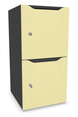CASIERS - 2 cases - Meuble à cases H.92xL.45xP.50cm - 2 cases H43cm. portes avec découpe en partie haute. serrure à clé