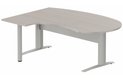 K1 VDF métal compact 90° manager 190x141x104x60cm sur pied de soutien, plateau acacia, structure aluminium