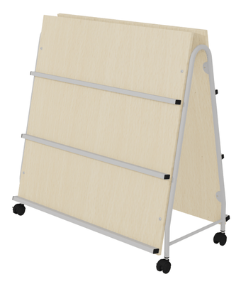 SCOLAIRE - Decouvrir - Présentoir à livres double face méla. strut. époxy - L100xP45xH106 cm - Hêtre miel