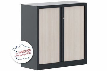 [Pas de famille] - [Pas de sous famille] - Armoire à rideaux H100xL100cm 2 tablettes