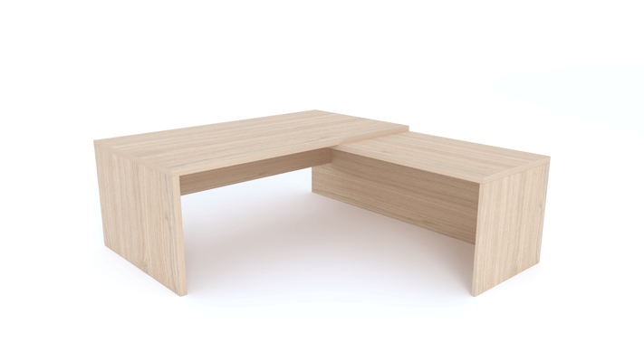 Gamme X5 - Tables de Bureau avec retour - X5- Plan Manager 180x90cm avec retour mur aligné (encombrement 180x200cm)