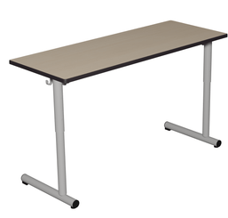 SCOLAIRE - Apprendre - Table TAGE plat. ép.19 mm méla. chant ABS pièt. époxy - 130x50 cm - T4