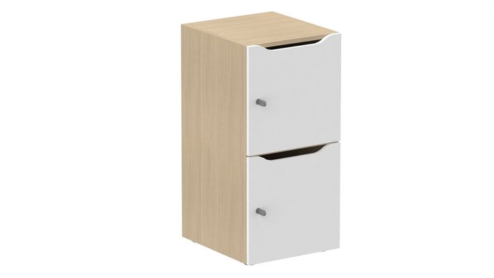 CASIERS - 2 cases - Meuble à cases H.92xL.45xP.50cm - 2 cases H43cm. portes avec découpe en partie haute. serrure à clé