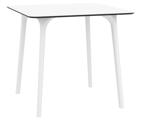 POLYPROPYLENE - TABLES  - OSLO-Table plateau stratifié compact ép.12mm, piètement entièrement moulé thermoplastique.80x80 cm-Finition: plateau Blanc/piètement Blanc(BLBL)