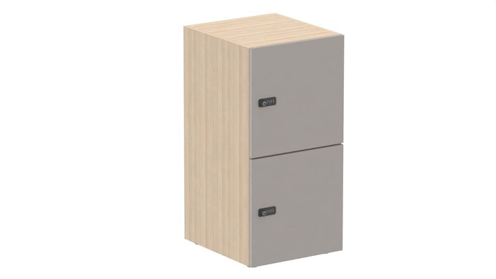 CASIERS - 2 cases - Meuble à cases H.92xL.45xP.50cm - 2 cases H43cm. portes pleine. serrure à code