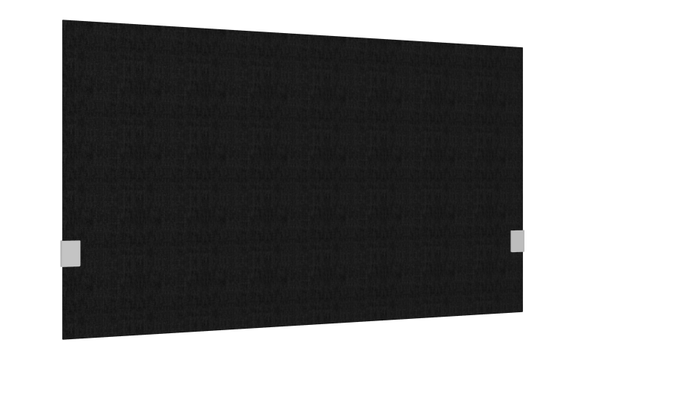 PANNEAUX ECRANS POUR BUREAU DROIT SOLO - Pour bureaux largeur 120 cm - SECRET Panneau-écran acoustique H74cm pour poste solo L.120cm. 2 faces tissu BERTA coloris noir. pinces de fixation réglables en hauteur coloris aluminium