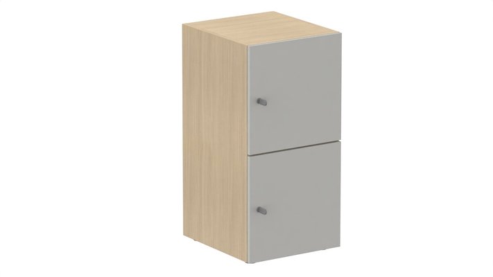 CASIERS - 2 cases - Meuble à cases H.92xL.45xP.50cm - 2 cases H43cm. portes pleine. serrure à clé