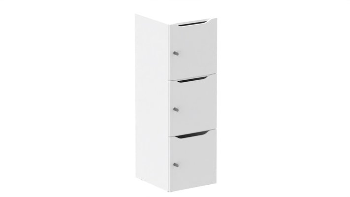 CASIERS - 3 cases - Meuble à cases H.137xL.45xP.50cm - 3 cases H43cm. portes avec découpe en partie haute. serrure à clé