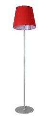 LUMINAIRES - Lampes - CUP  Lampadaire abat jour forme conique tissu rouge pietement fin -Haut 155cm