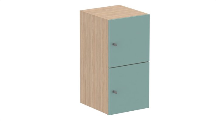 CASIERS - 2 cases - Meuble à cases H.92xL.45xP.50cm - 2 cases H43cm. portes pleine. serrure à clé