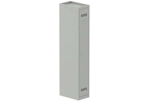 [Pas de famille] - [Pas de sous famille] - Vestiaire industrie propre 1 porte (serrure 2 clés) H180xL30xP50cm coffre gris clair/ porte(s) gris clair