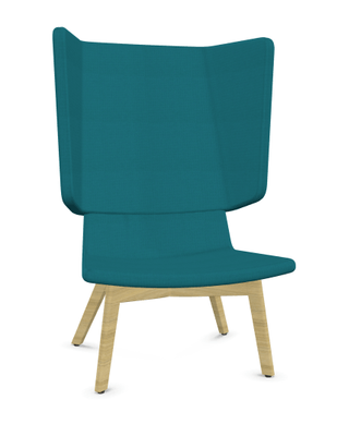 FAUTEUILS/POUFS - Haut dossier - MICKEY haut dossier Pieds frêne naturel tissu Step turquoise