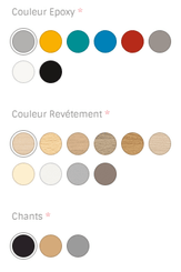 SCOLAIRE - Apprendre - Table TAGE plat. ép.21 mm strat. chant bois pièt. époxy - 130x50 cm - T6