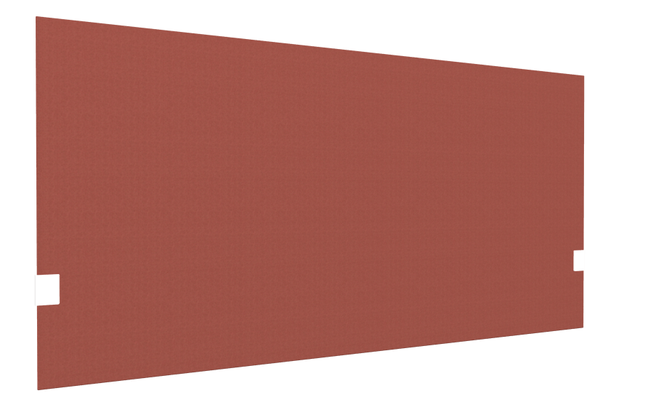 PANNEAUX ECRANS POUR BUREAU DROIT SOLO - Pour bureaux largeur 140 cm - SECRET Panneau-écran acoustique H74cm pour poste solo L.140cm. 2 faces tissu SYNERGY coloris rouge intense. pinces de fixation réglables en hauteur coloris aluminium