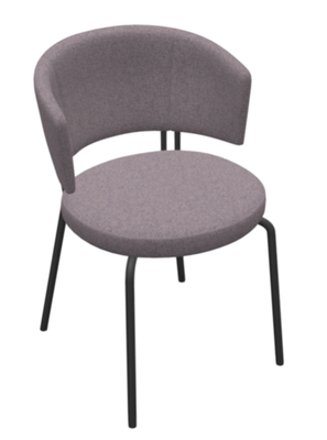 CHAISES ET TABOURETS - Pour tables standards, ht 75 cm, piétement 4 pieds - CURVY chaise 4 pieds tube rond. L.53xP.54xH.76.5cm-hauteur assise 46cm