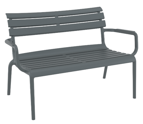 POLYPROPYLENE - CHAISES  - Fauteuil de jardin Garden avec accotoirs - 2 places - Coloris anthracite