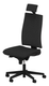 Fauteuil ZEN tissu manager avec têtière, sans accotoirs, Valencia noir